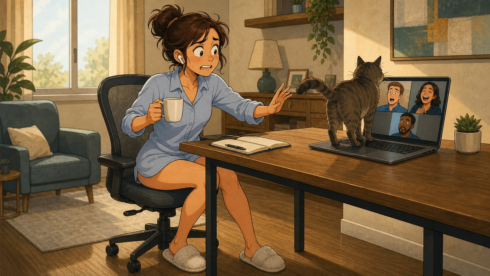 Samantha and the terrible, horrible, no good, very bad Zoom call.